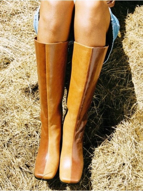 Lisa Says Gah Shoes - Lisa Says Gah Tall Tan Leather Riding Boots